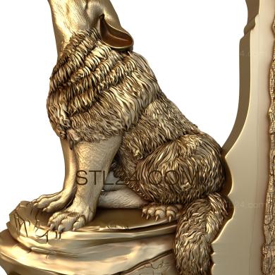 Art panel (Howling wolf, PD_0271) 3D models for cnc