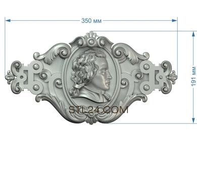 Панно (Медальон с мужским профилем, PD_0276) 3D модель для ЧПУ станка
