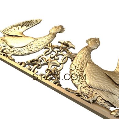 Art panel (Turning capercaillies, PD_0294) 3D models for cnc