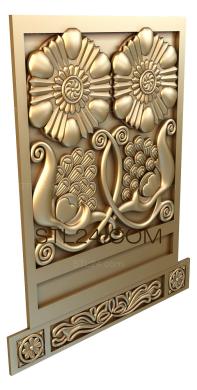 Art panel (Stylistic flowers, PD_0321) 3D models for cnc