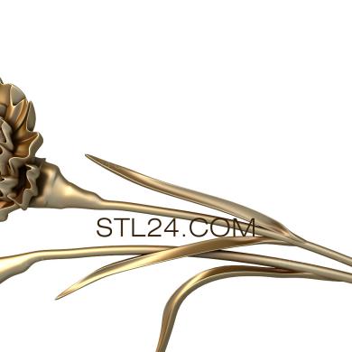 Art panel ( panel two carnations, PD_0334) 3D models for cnc