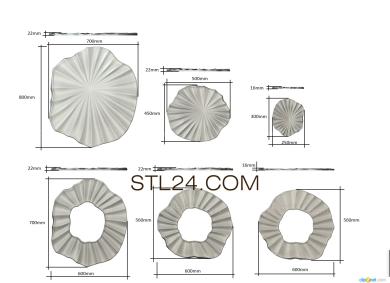 Art panel (Lotus leaf, PD_0354) 3D models for cnc