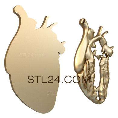 Панно (Сердце в разрезе, PD_0355) 3D модель для ЧПУ станка