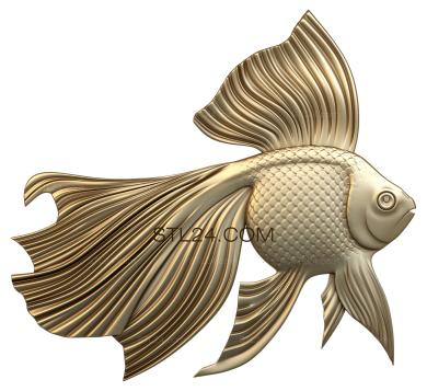 Панно (Золотая рыбка, PD_0379) 3D модель для ЧПУ станка