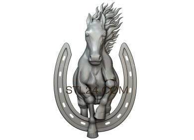 Art panel (Horse and horseshoe, PD_0381) 3D models for cnc