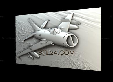 Панно (Самолет, PD_0404) 3D модель для ЧПУ станка