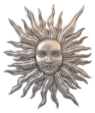 Art panel (Sun with a face, PD_0416) 3D models for cnc