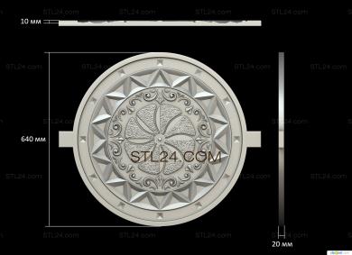 Art panel (Slavic round shield, PD_0418) 3D models for cnc