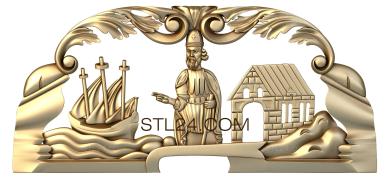 Art panel (Saint defender of sailors, PD_0423) 3D models for cnc
