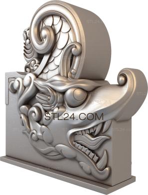 Art panel (Dragon's head, PD_0433) 3D models for cnc