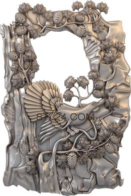 Art panel (Capercaillie in a cedar frame, PD_0434) 3D models for cnc