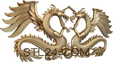 Art panel (Dragons of symmetry, PD_0437) 3D models for cnc
