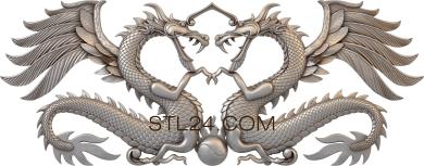 Art panel (Dragons of symmetry, PD_0437) 3D models for cnc