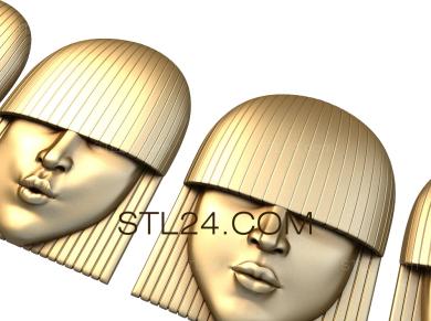 Панно (Мимика лица, PD_0438) 3D модель для ЧПУ станка