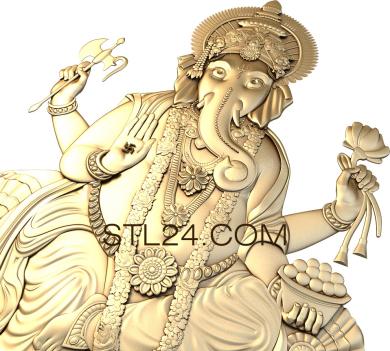 Art panel (Ganesha, PD_0444) 3D models for cnc