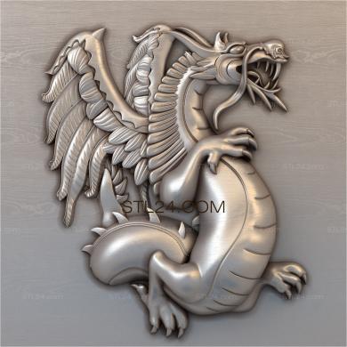 Art panel (Pot-bellied dragon, PD_0447) 3D models for cnc