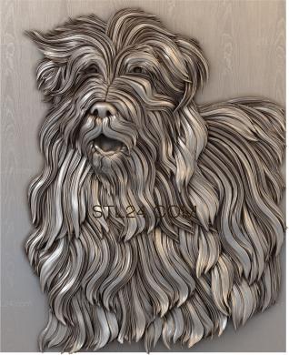 Art panel (Shaggy dog, PD_0448) 3D models for cnc