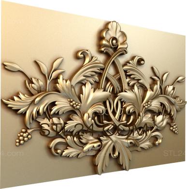 Art panel (Mistletoe bouquet, PD_0455) 3D models for cnc