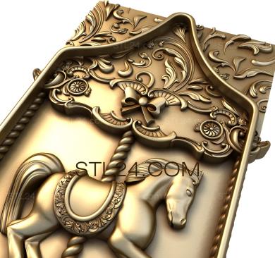 Art panel (Carousel horse, PD_0456) 3D models for cnc