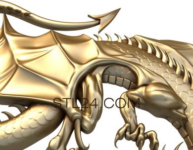 Панно (Летящий дракон, PD_0460) 3D модель для ЧПУ станка