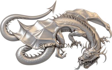 Art panel (Flying dragon, PD_0460) 3D models for cnc