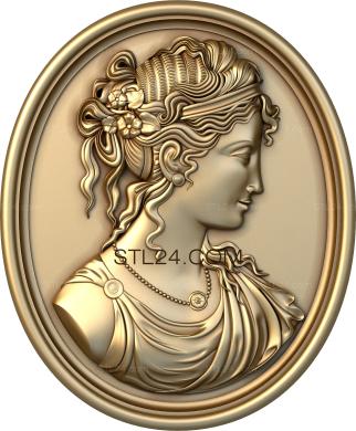 Панно (Греческая богиня, PD_0464) 3D модель для ЧПУ станка