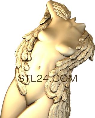 Панно (Женщина ангел, PD_0475) 3D модель для ЧПУ станка