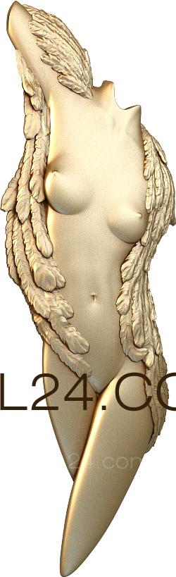 Art panel (The angel woman, PD_0475) 3D models for cnc