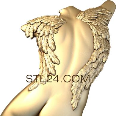 Панно (Мужчина ангел, PD_0476) 3D модель для ЧПУ станка