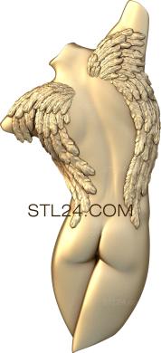 Art panel (Male angel, PD_0476) 3D models for cnc