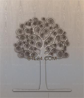 Art panel (A tree with swirls, PD_0483) 3D models for cnc