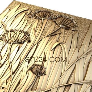 Art panel (Forest herbs, PD_0489) 3D models for cnc