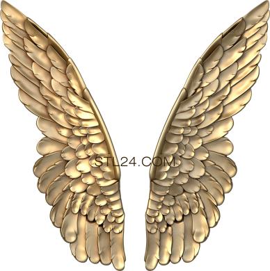 Панно (Крылья ангела симметрия, PD_0494) 3D модель для ЧПУ станка