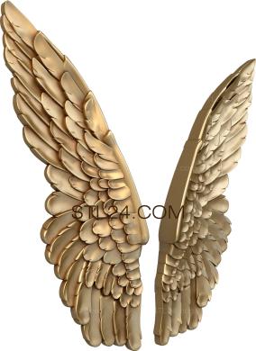 Панно (Крылья ангела симметрия, PD_0494) 3D модель для ЧПУ станка