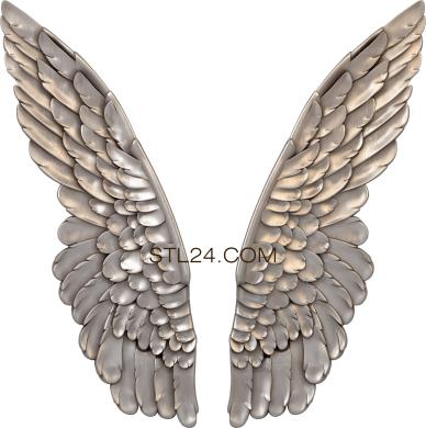Art panel (Angel wings symmetry, PD_0494) 3D models for cnc