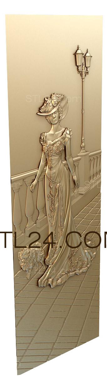 Art pano (Young lady on a walk, PH_0006) 3D models for cnc
