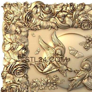 Art pano (Angels and butterflies in a rose frame, PH_0019) 3D models for cnc
