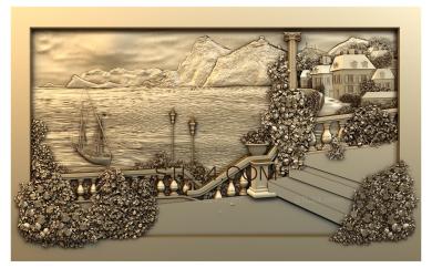 Art pano (Sea embankment, PH_0031) 3D models for cnc
