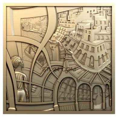 Art pano (Etching by Escher Mauritz, PH_0057) 3D models for cnc