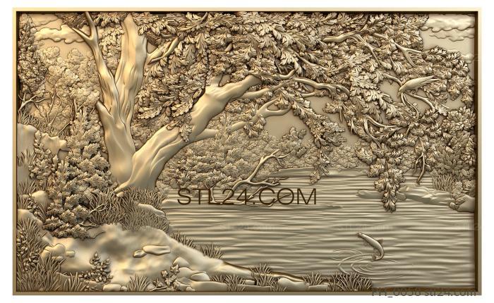 Art pano (Tree over water, PH_0058) 3D models for cnc