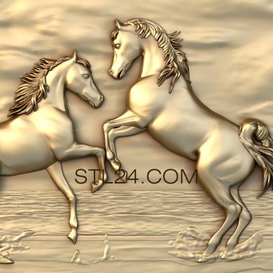 Art pano (A pair of horses near the water, PH_0070) 3D models for cnc