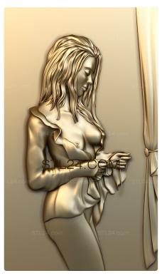 Панно художественные (Девушка в блузе, PH_0087) 3D модель для ЧПУ станка