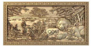 Art pano (Lion lioness frame -2, PH_0094-2) 3D models for cnc
