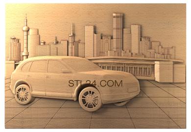 Art pano (A car in a megapolis, PH_0098) 3D models for cnc