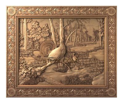 Art pano (Capercaillie in the forest, PH_0121) 3D models for cnc