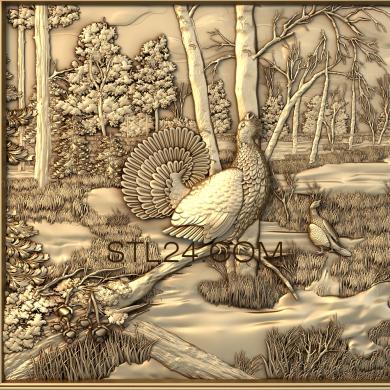 Art pano (Capercaillie in the forest, PH_0121) 3D models for cnc