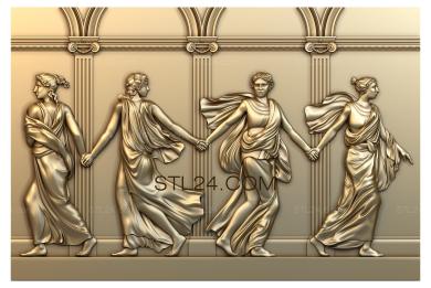 Панно художественные (Греческие богини, PH_0131) 3D модель для ЧПУ станка