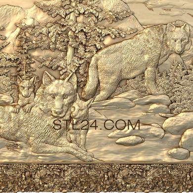 Art pano (The wolf family, PH_0152) 3D models for cnc