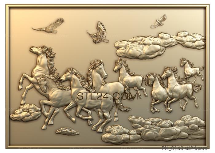 Art pano (Horses in the clouds, PH_0163) 3D models for cnc