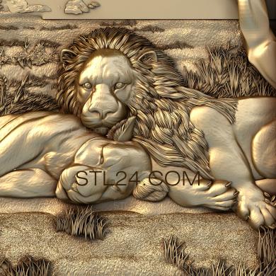 Art pano (The lion and the lioness, PH_0171) 3D models for cnc